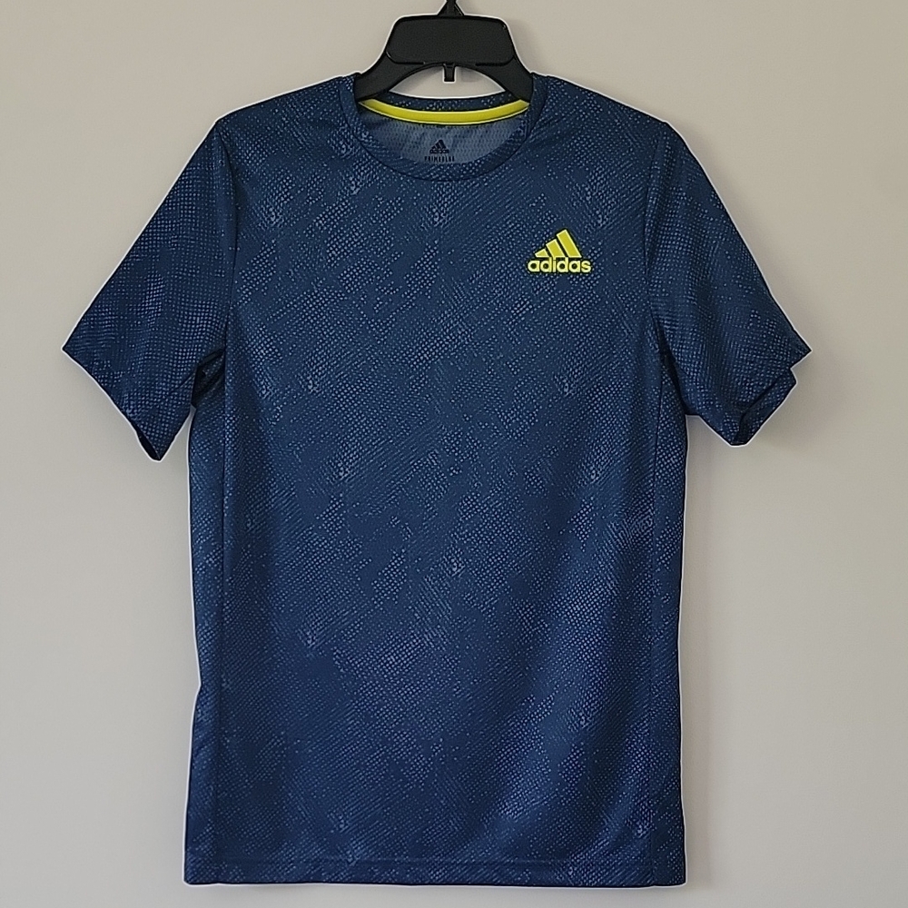 NWT Adidas Navy Blue Short Sleeve Tenis Tee Shirt Top Boys Size XL 15/16